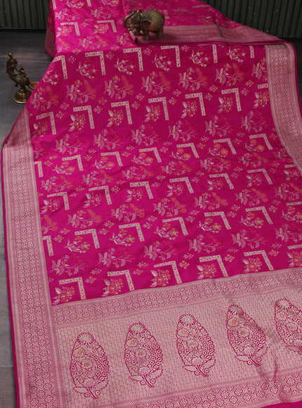Rani Pink Banarasi Silk Saree