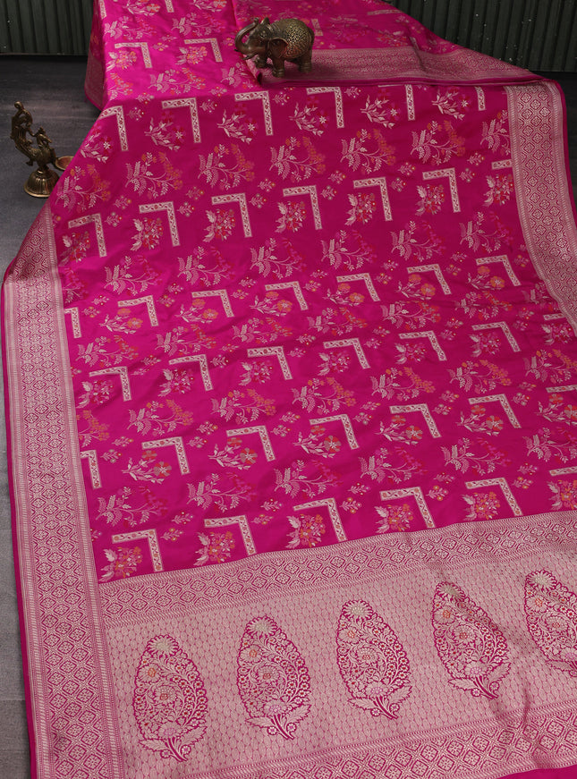 Rani Pink Banarasi Silk Saree