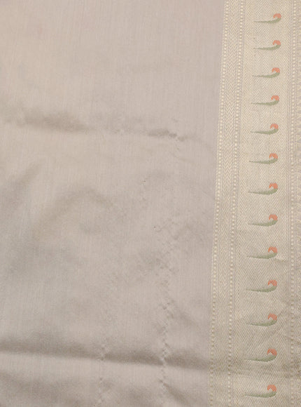 Beige Banarasi Tussar Silk Saree