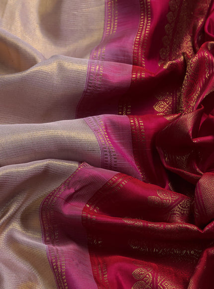 Pastel Pink - Pink Pure Kanchipuram Embroidery Silk Saree