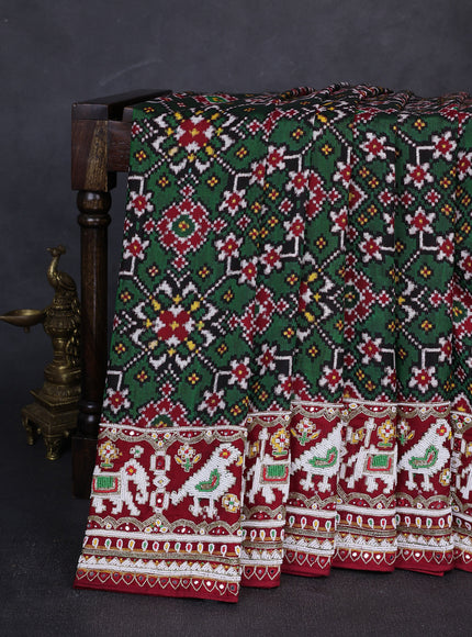 Green - Maroon Patan Patola Embroidery Saree