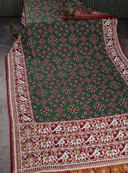 Green - Maroon Patan Patola Embroidery Saree