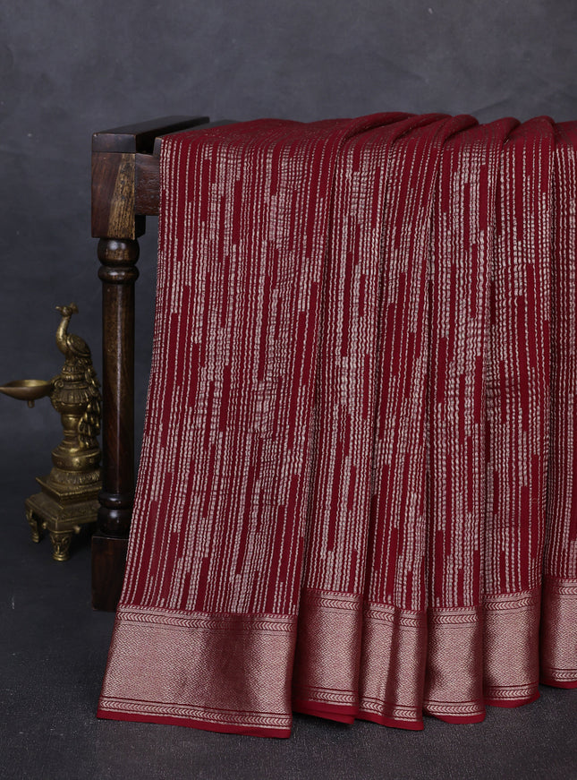 Maroon Banarasi Georgette Saree