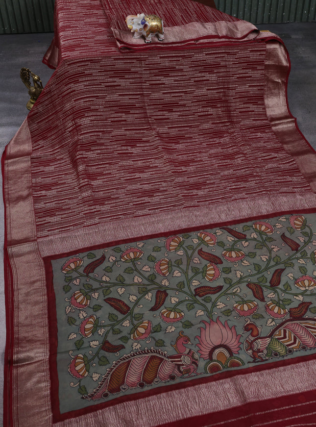 Maroon Banarasi Georgette Saree