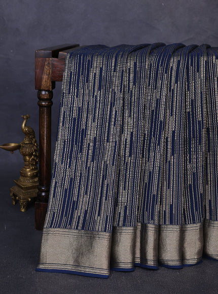Navy Blue Banarasi Georgette Saree