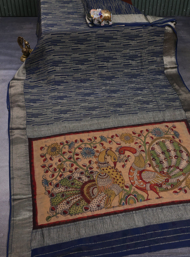 Navy Blue Banarasi Georgette Saree