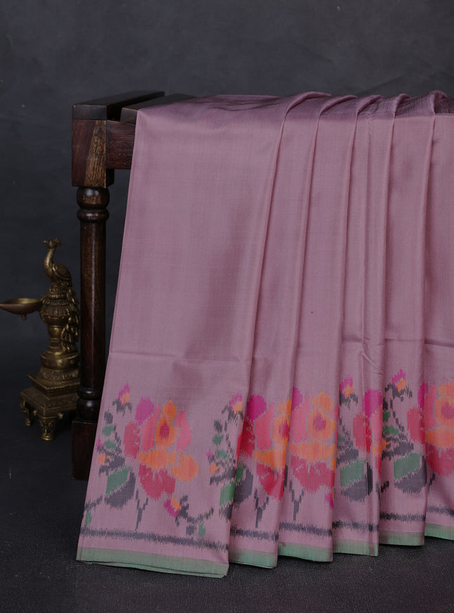 Pastel Pink Ikkat Silk Saree