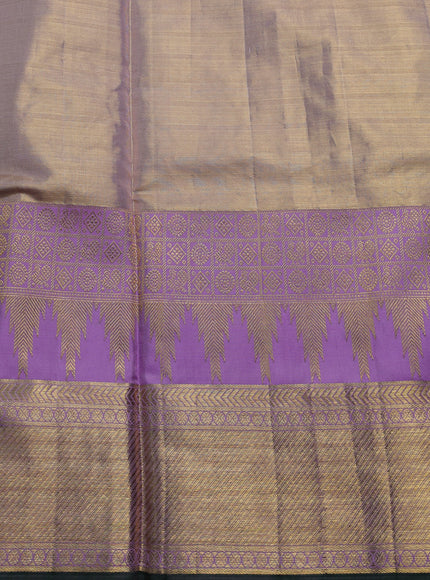 Lavender Pure Kanchipuram Silk Embroidery Saree