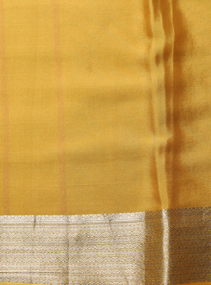 Mustard Yellow Banarasi Crepe Saree