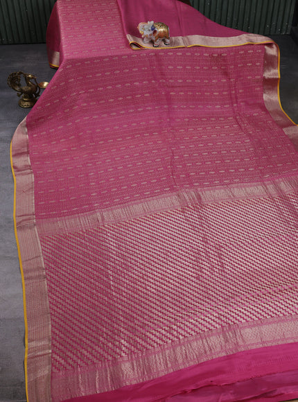 Gajri Pink Banarasi Crepe Saree