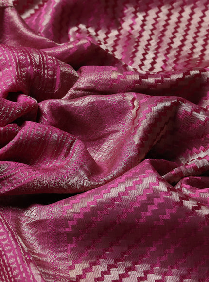Gajri Pink Banarasi Crepe Saree
