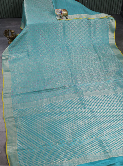 Firozi Banarasi Crepe Saree