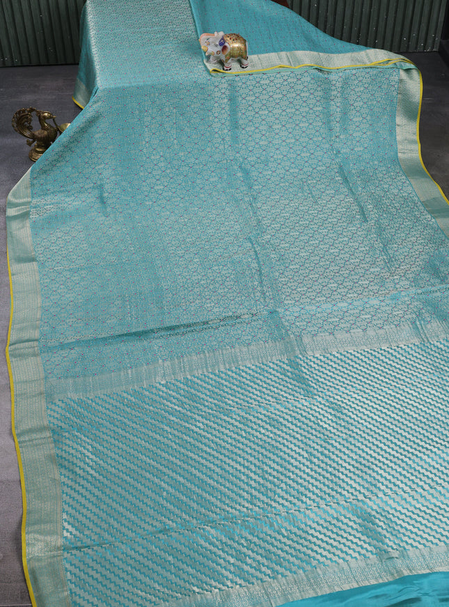 Firozi Banarasi Crepe Saree