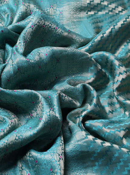 Firozi Banarasi Crepe Saree