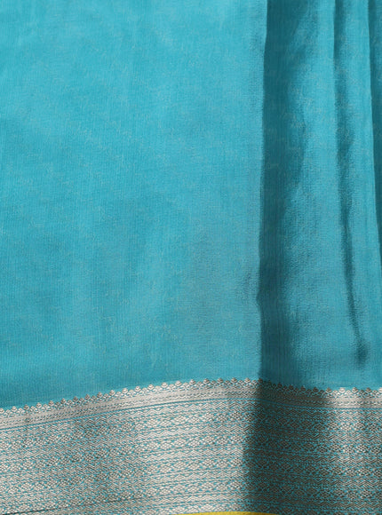 Firozi Banarasi Crepe Saree