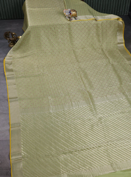 Lime Green Banarasi Crepe Saree