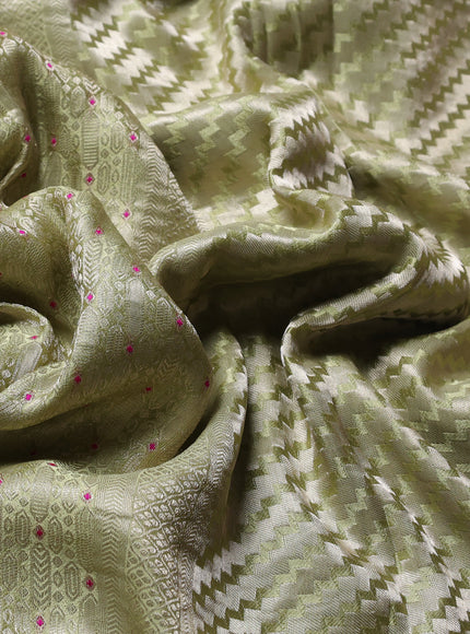 Lime Green Banarasi Crepe Saree