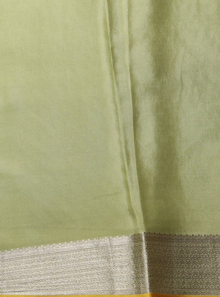 Lime Green Banarasi Crepe Saree