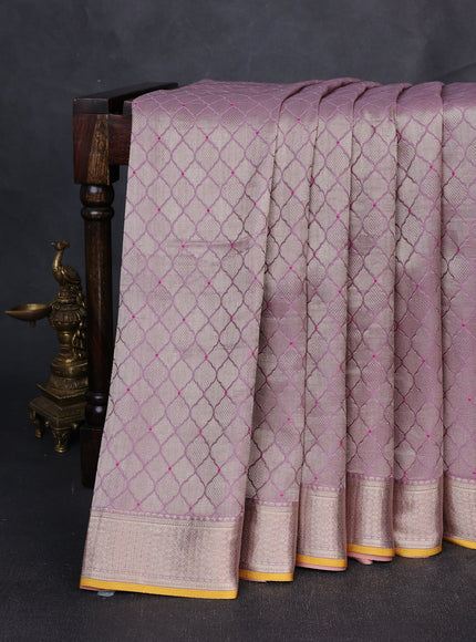 Lavendar Banarasi Crepe Saree
