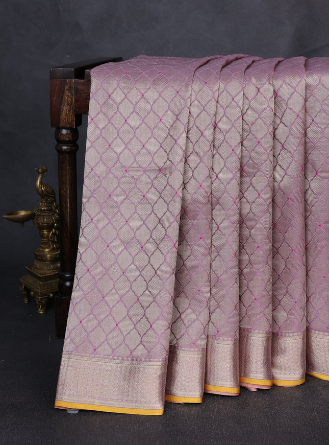 Lavendar Banarasi Crepe Saree