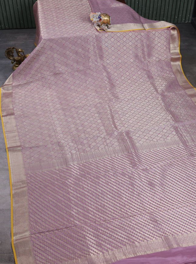 Lavendar Banarasi Crepe Saree