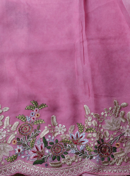 Light Pink Georgette Embroidery Saree