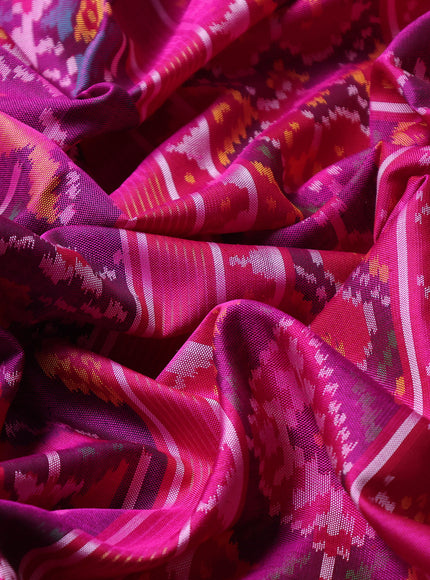 Purple - Pink Ikat Silk Saree