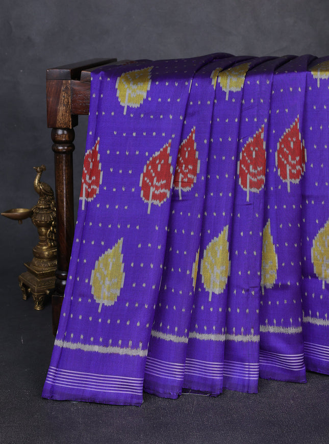 Blue Ikat Silk Saree