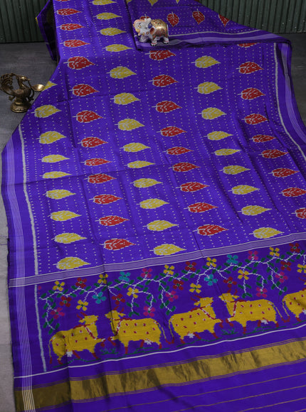 Blue Ikat Silk Saree