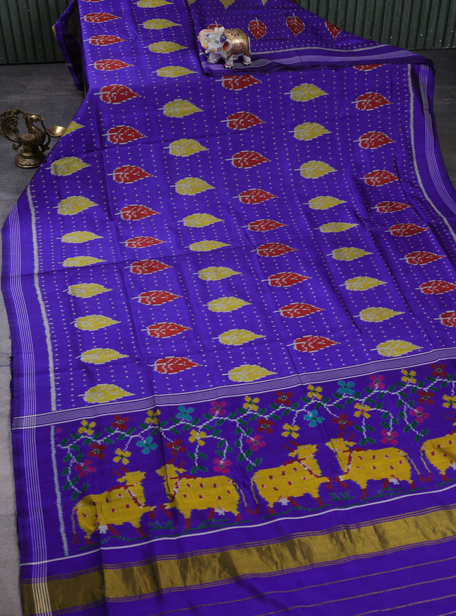 Blue Ikat Silk Saree