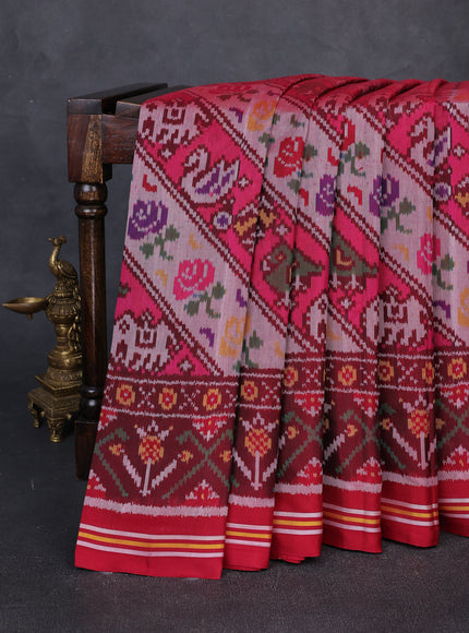 Red Ikat Silk Saree