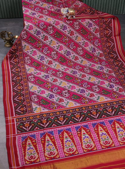 Red Ikat Silk Saree