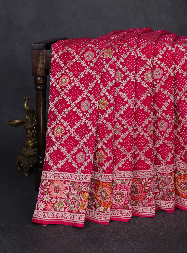 Rani Pink Bandhani Georgette Saree