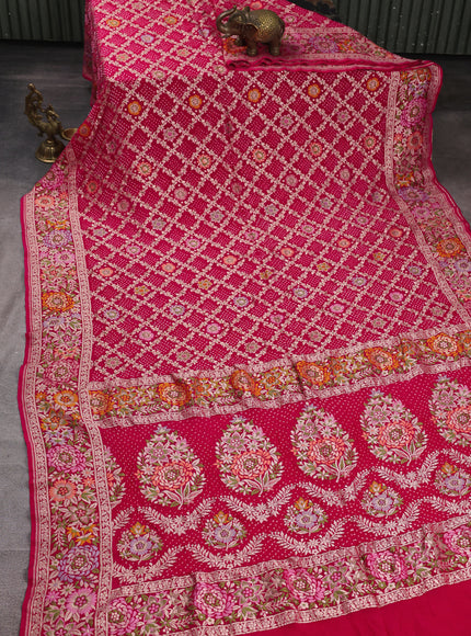 Rani Pink Bandhani Georgette Saree