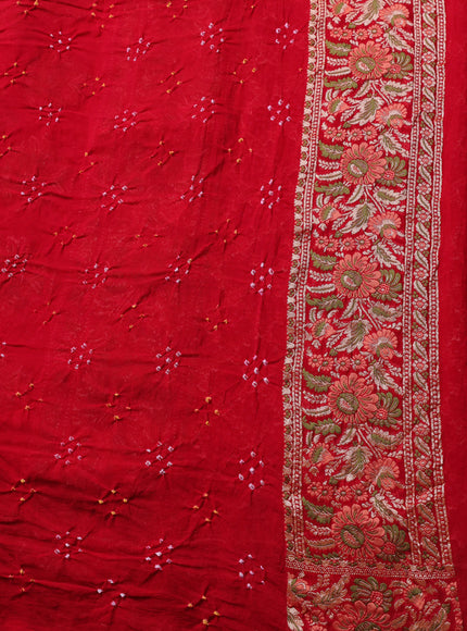 Red Bandhani Georgette Saree