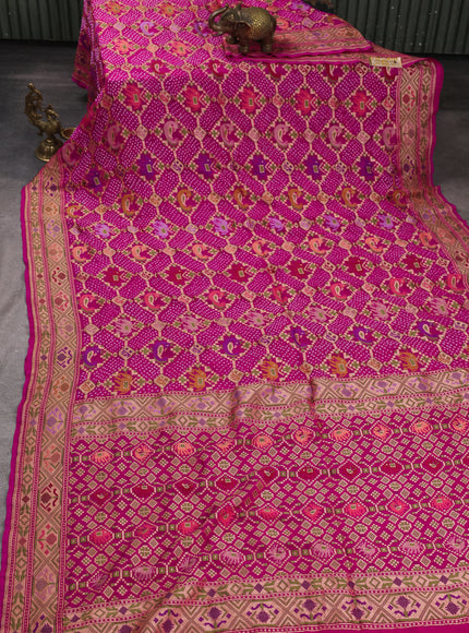 Rani Pink Bandhani Georgette Saree
