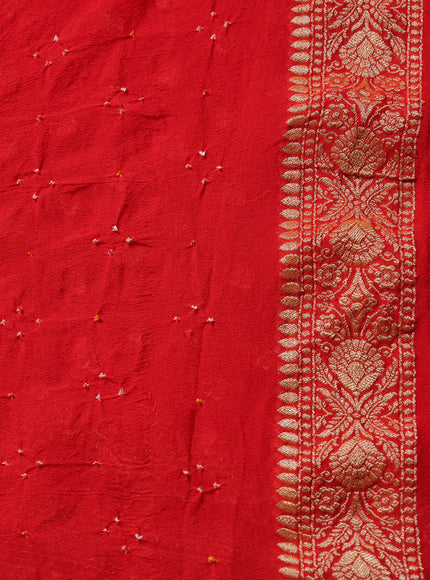 Orange Bandhani Georgette Saree