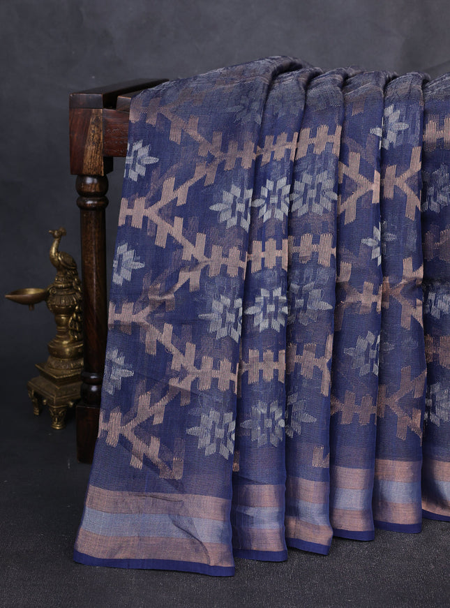 Blue Matka Tussar Saree