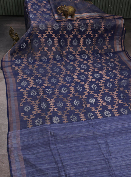 Blue Matka Tussar Saree