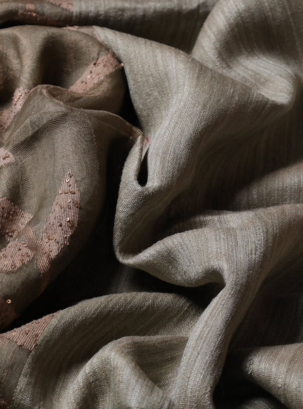 Military Green Matka Tussar Saree