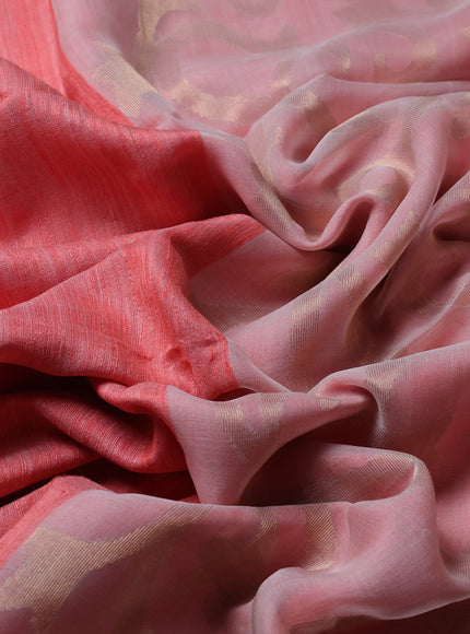 Peach Matka Tussar Saree