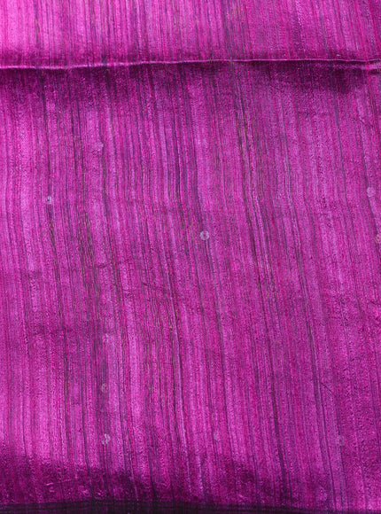 Magenta Pink-Black Matka Tussar Saree