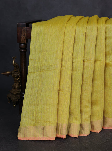 Yellow Matka Tussar Saree