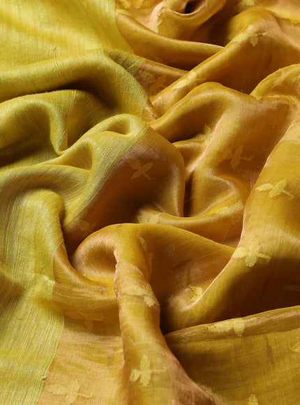 Yellow Matka Tussar Saree