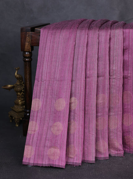 Light Lavender-Black Matka Tussar Saree
