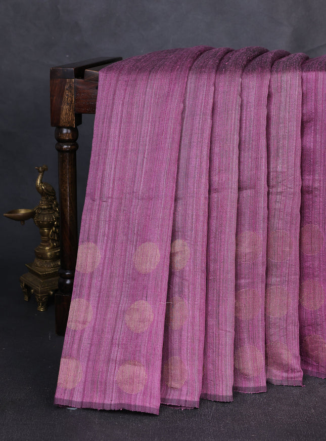 Light Lavender-Black Matka Tussar Saree
