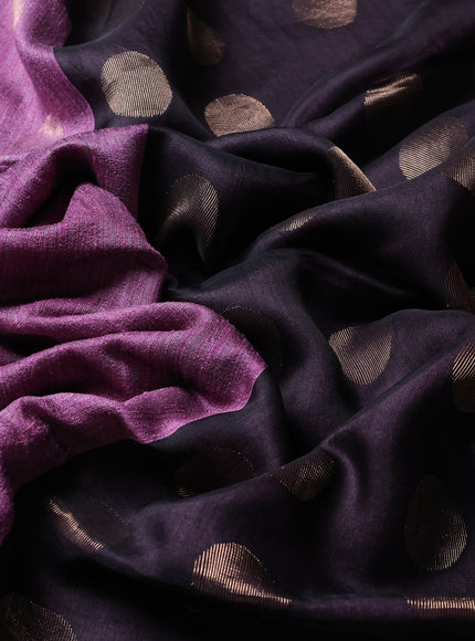 Light Lavender-Black Matka Tussar Saree