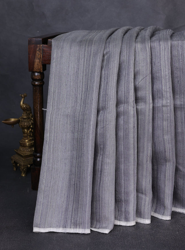 Grey Matka Tussar Saree
