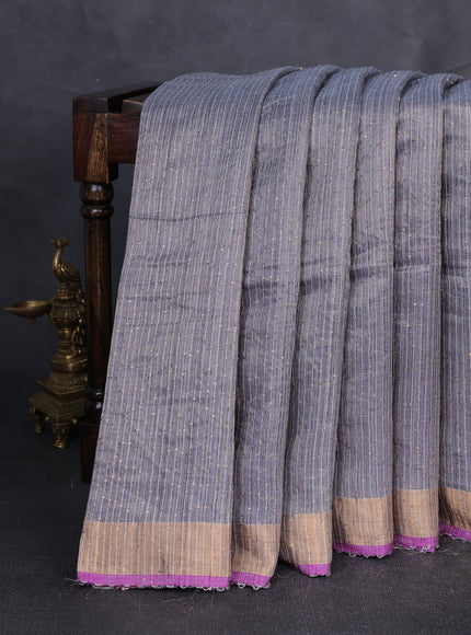 Magenta-Grey Matka Tussar Saree