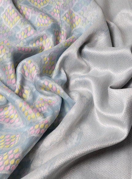 Sky Blue Banarasi Kora Saree